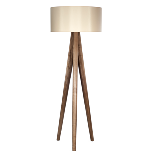 Velegnet gulvlampe fra Design by grönlund i valnød/beige.